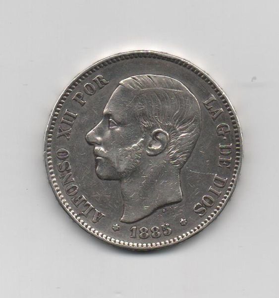 ALFONSO XII DEL AÑO 1885* 87 DE 5 PESETAS